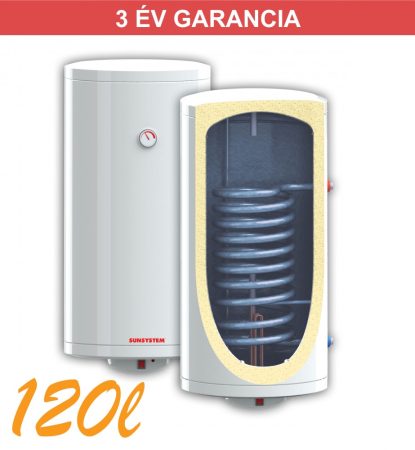 Indirekt melegvíz tároló 120l, 1 hőcserélő, 440mm átmérő, 2kW fűtőbetét, fali kivitel 