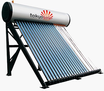 Vákuumcsöves nyomásos napkollektor rendszer 150 literes tartállyal - Tokyo Solar IP01/15 vízmelegítő