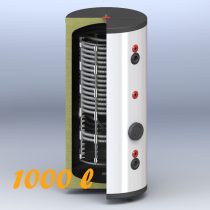   Puffertartály 1000l, Soli, 1 hőcserélővel, 1010 mm átmérő, álló kivitel, fűtési rendszerekhez